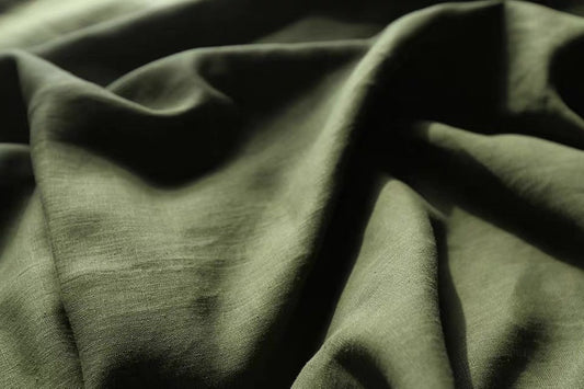 Forest Green Hemp Fabric by the Meter, Medium Weight, Pre-Washed, Extra Wide 110 Inch