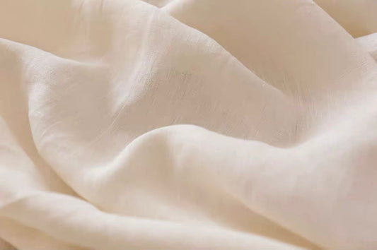 Ivory White Hemp Fabric by the Meter, Medium Weight, Pre-Washed, Extra Wide 110 Inch
