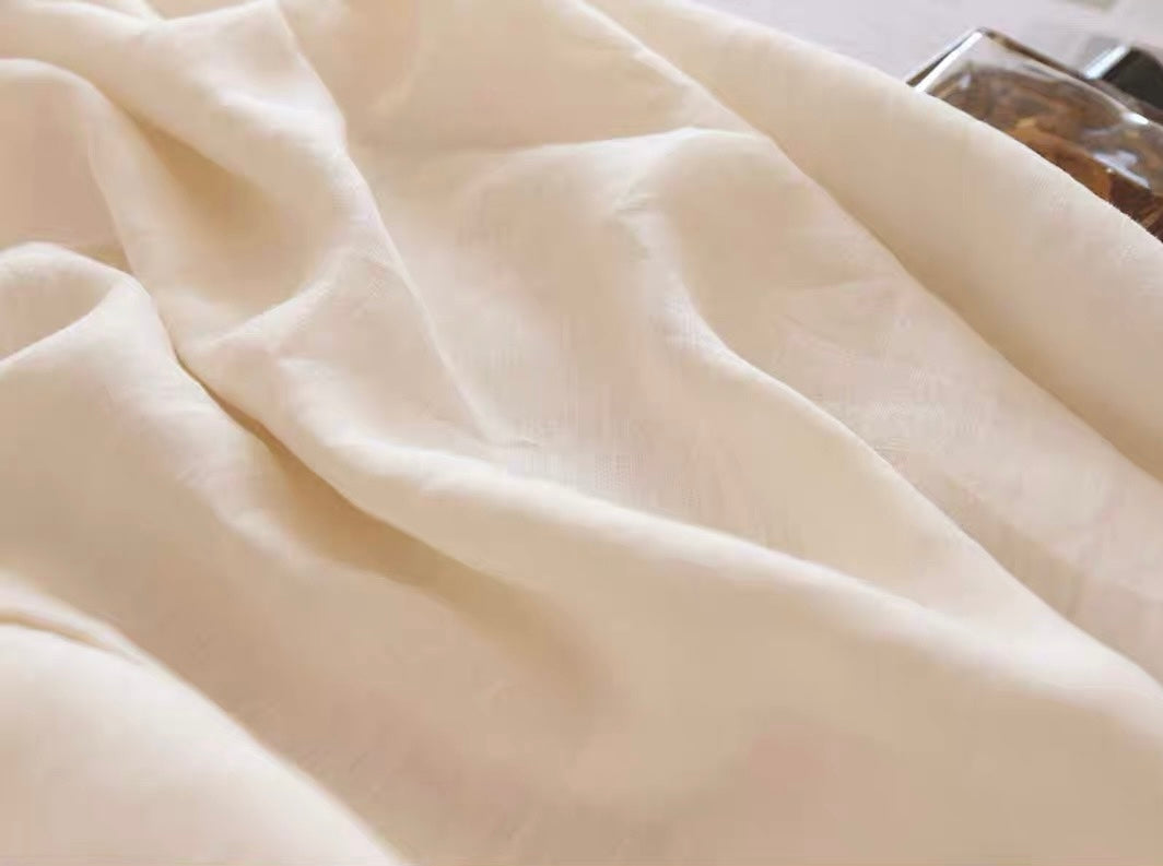 Ivory White Hemp Fabric by the Meter, Medium Weight, Pre-Washed, Extra Wide 110 Inch