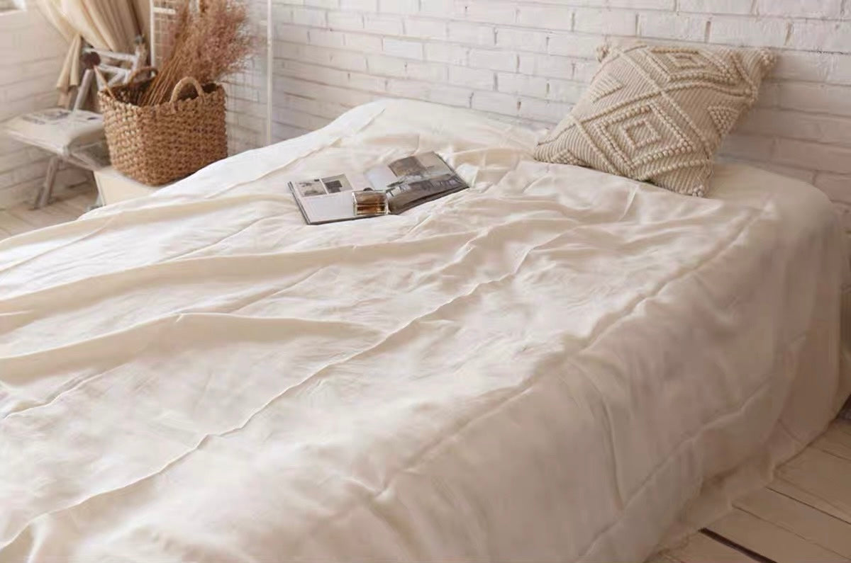Ivory White Hemp Fabric by the Meter, Medium Weight, Pre-Washed, Extra Wide 110 Inch