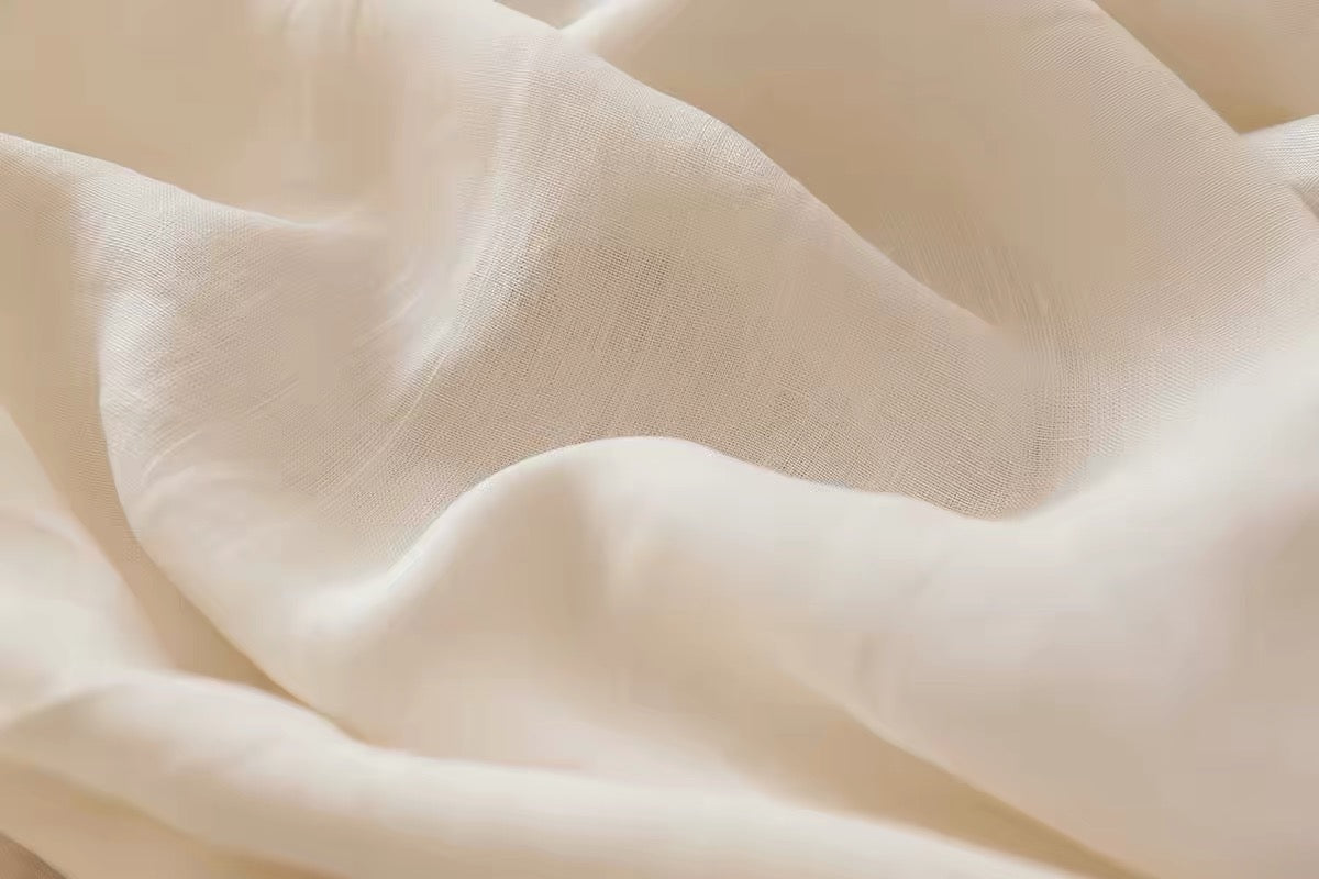 Ivory White Hemp Fabric by the Meter, Medium Weight, Pre-Washed, Extra Wide 110 Inch