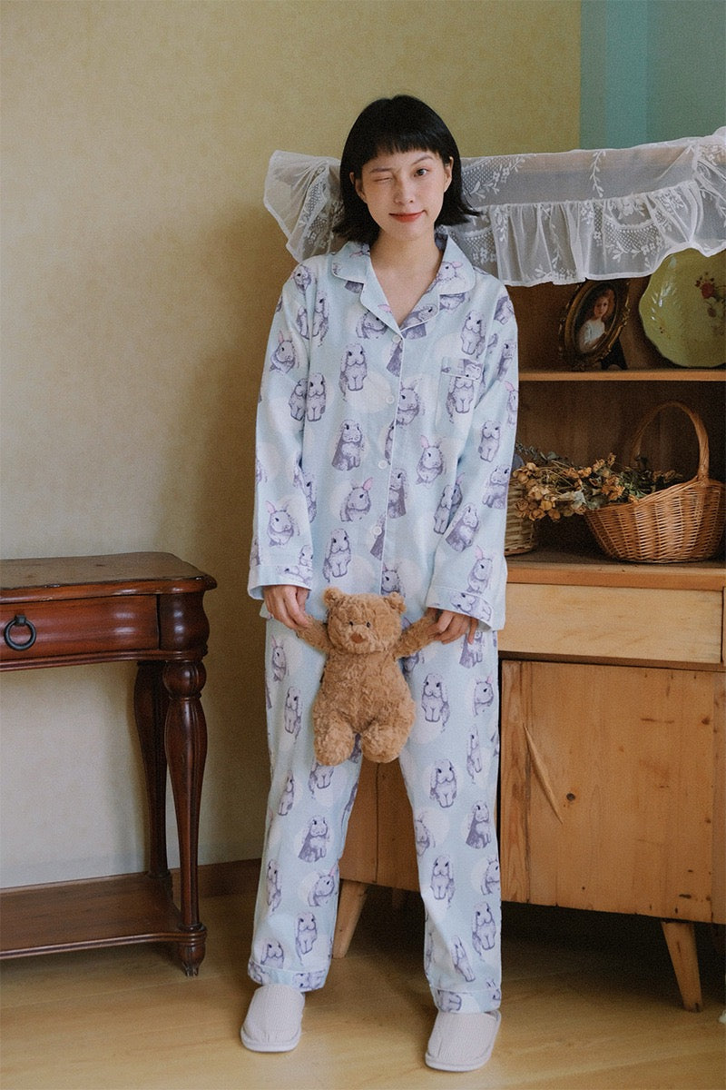 Cute Bunny Pajamas - Gift Wrapped, 100% Cotton Christmas PJS