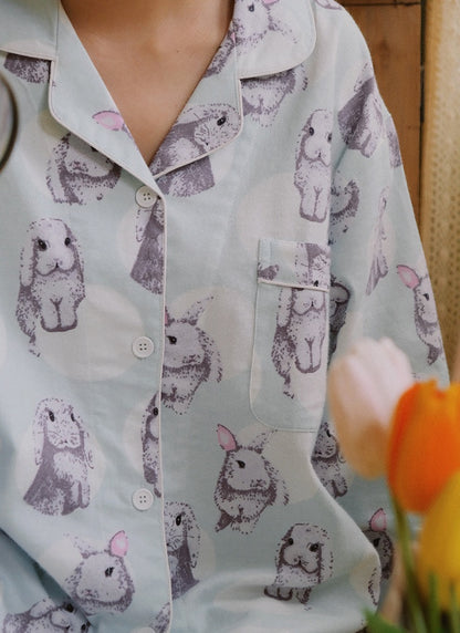 Cute Bunny Pajamas - Gift Wrapped, 100% Cotton Christmas PJS