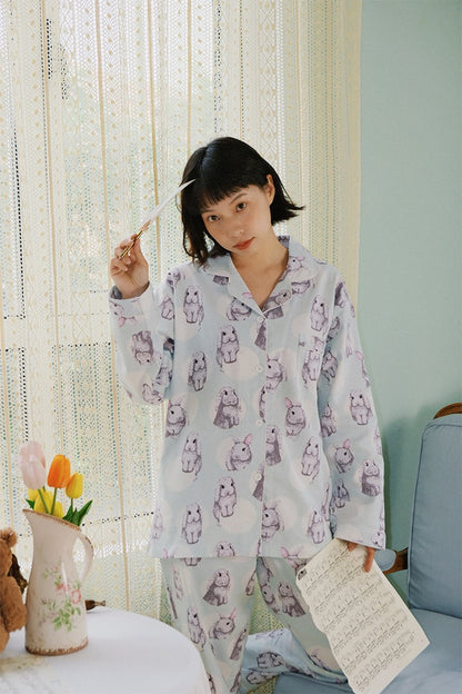 Cute Bunny Pajamas - Gift Wrapped, 100% Cotton Christmas PJS