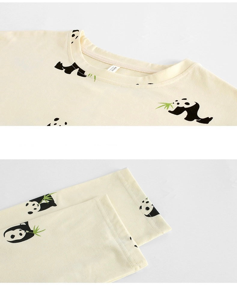 Cute Panda Print Loungewear - 100% Cotton Sleepwear for Ultimate Coziness, Perfect Valentine's Day Gift