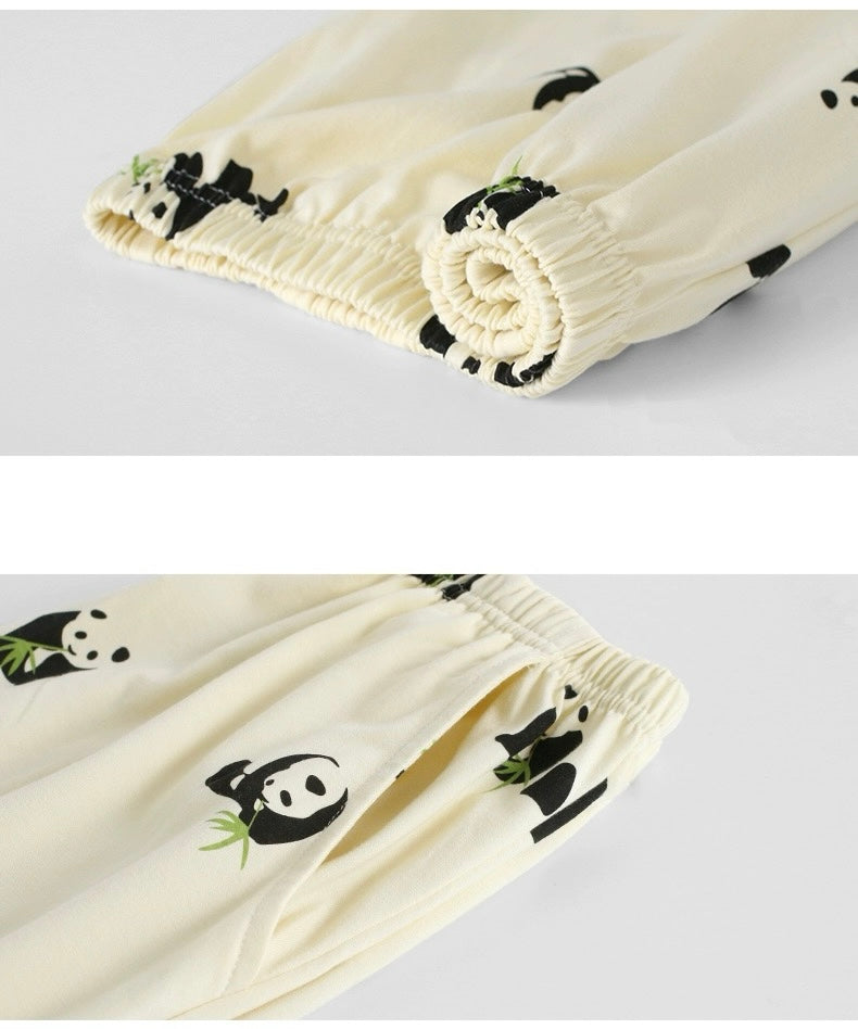 Cute Panda Print Loungewear - 100% Cotton Sleepwear for Ultimate Coziness, Perfect Valentine's Day Gift