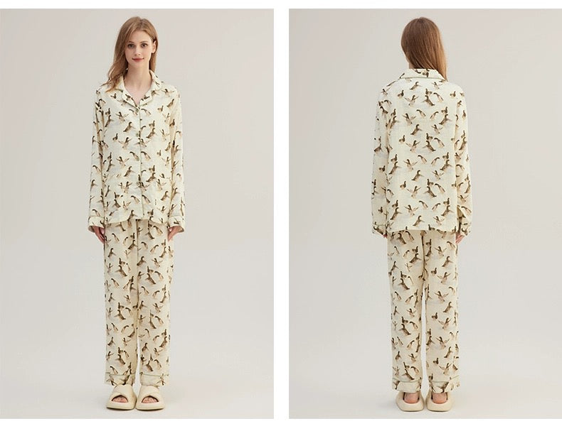 Lucky duck print PJS, 100% Cotton Pyjamas Set, Soft cozy loungewear, Cozy loungewear