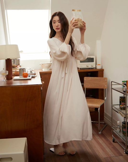 Elegant white silky dress, Soft sleepwear, Valentines day gift, Wedding nightgown