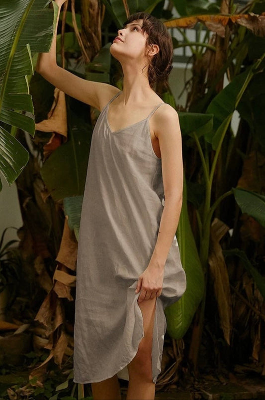 Linen nightgown, Linen slip dress, Customized size and color