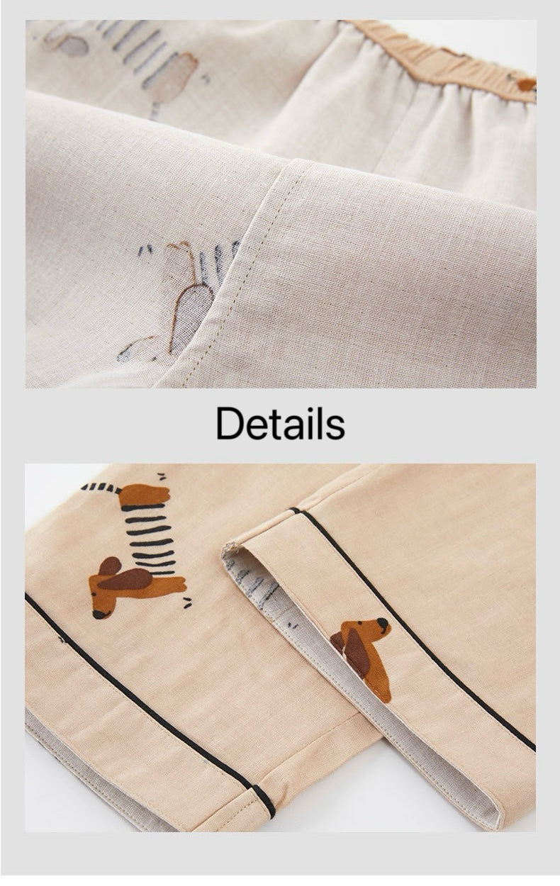 Sausage dog print Pajamas, Cotton Short Sleeve PJS
