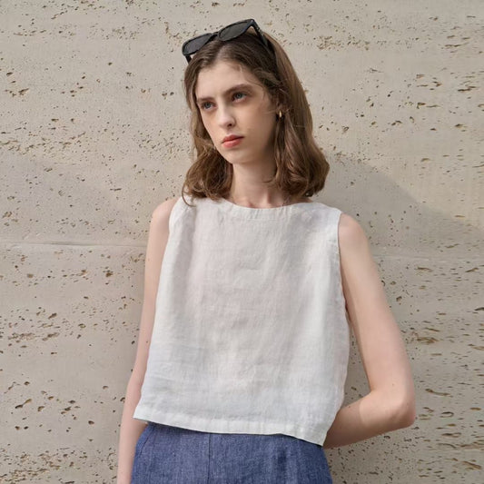 Women Cropped Linen top