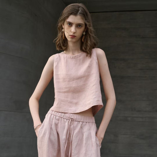 Women Cropped Linen top