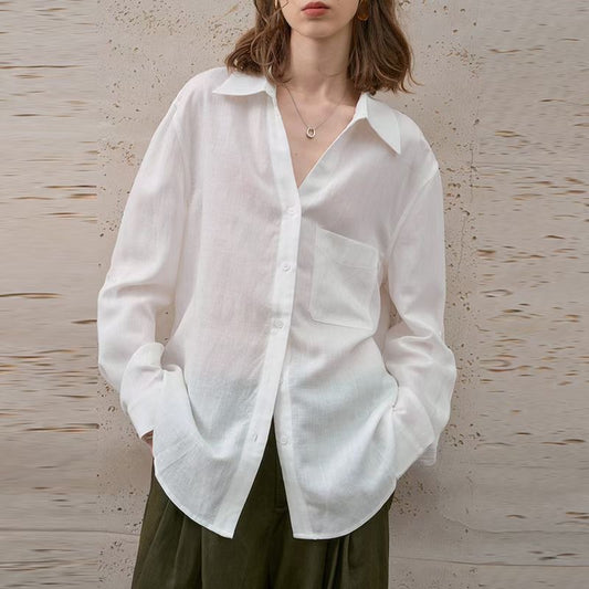 Botton up long sleeve Linen shirts