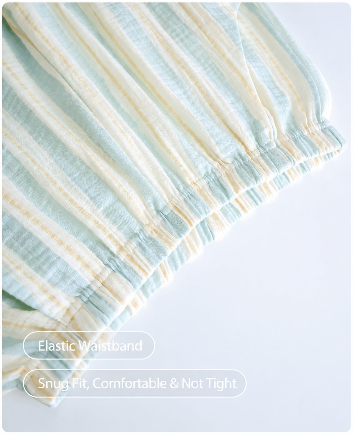 Striped Double Gauze Cotton Pajama Set for Women | Soft Loungewear
