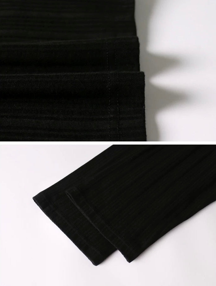 Black Cotton Lounge Set for Women, Soft Organic Cotton Pajamas