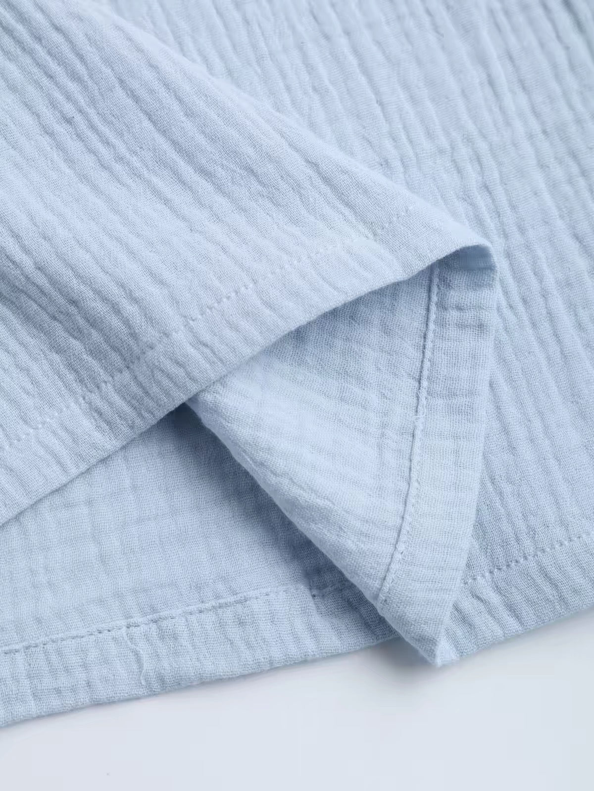 Sky Blue Breathable Muslin Sleepwear ETCOZY