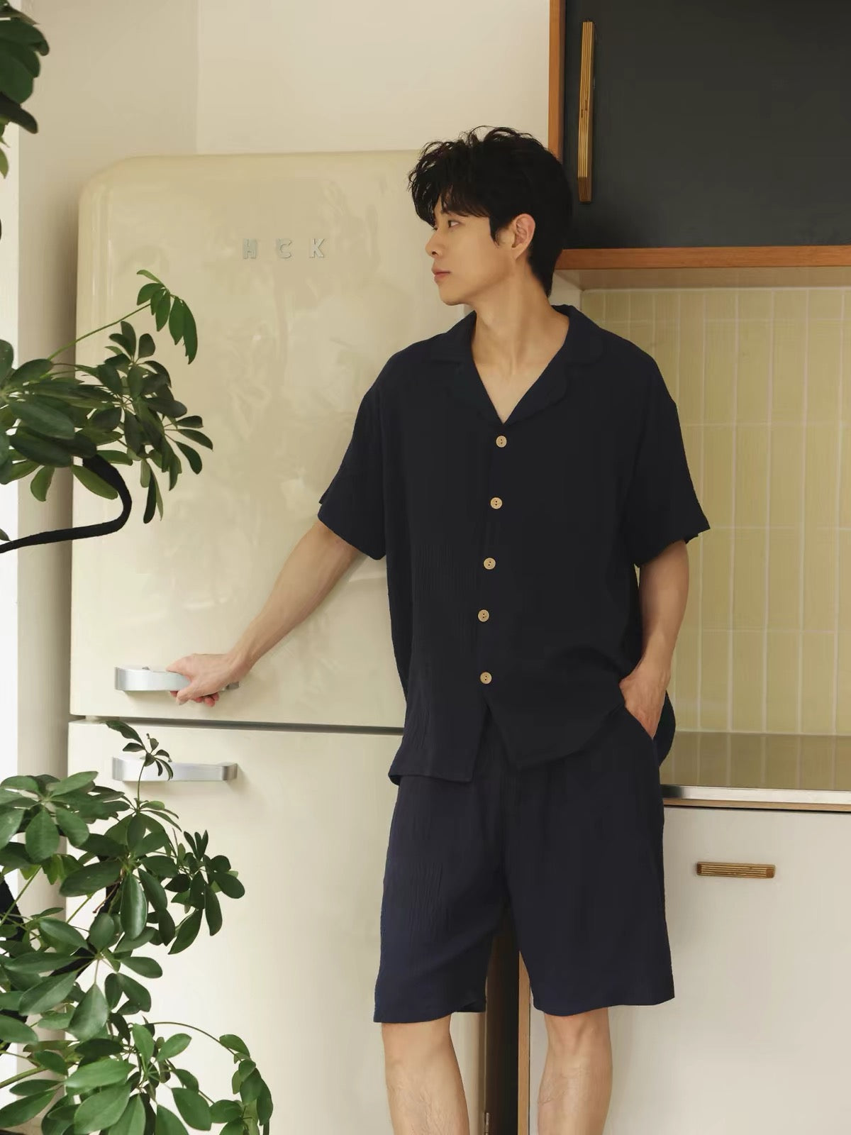Men's Cotton Gauze Pajama Set, Muslin Lounge Set