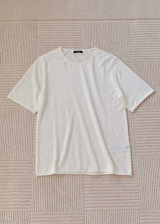 Luxury Minimalist Knit T-Shirt | 100% Original MD| Wool Cashmere Blend | Soft Lightweight Summer Top