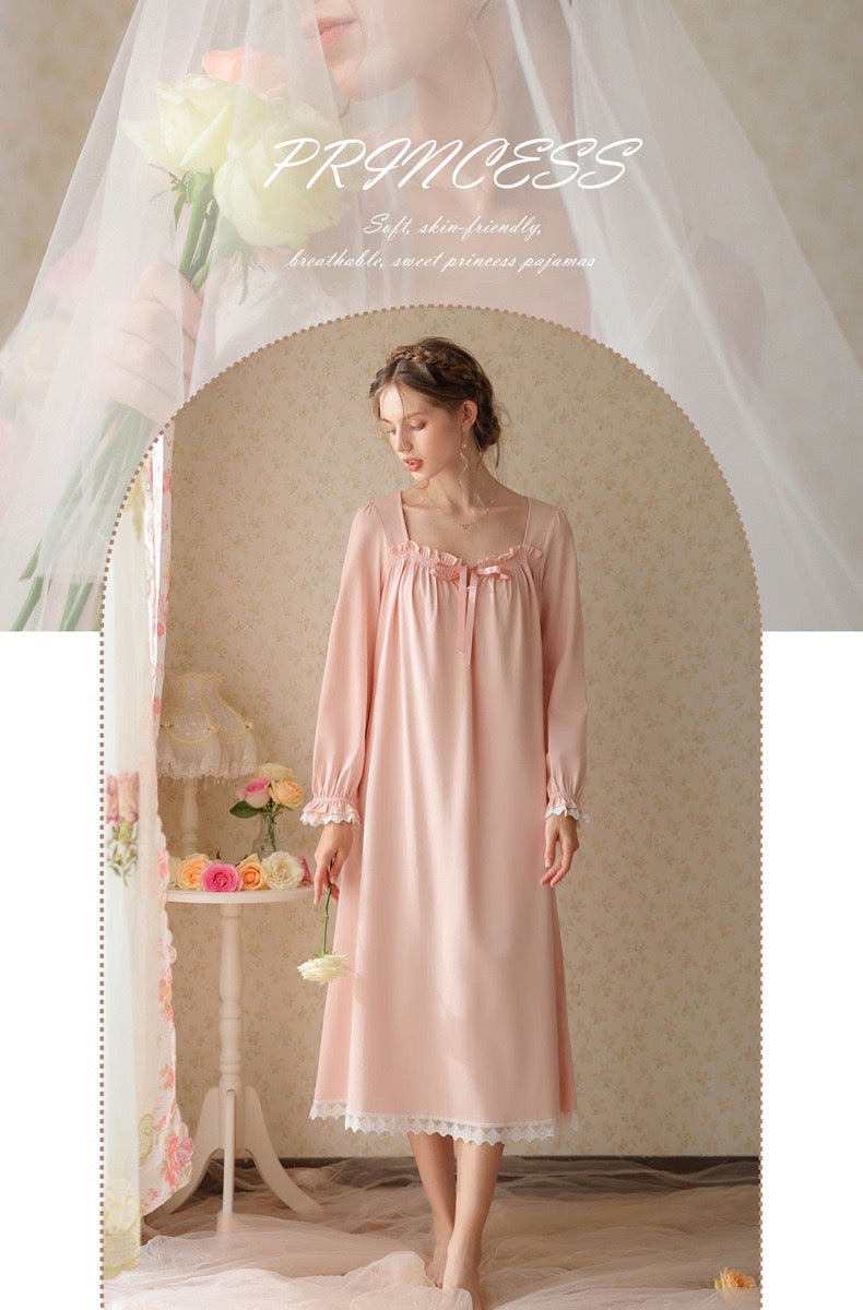 Elegant pink night gown, Lace Deco dress, Cozy cotton Nightie, Vintage Etcozy Elegant pink night gown, Lace Deco dress, Cozy cotton Nightie, Vintage Etcozy