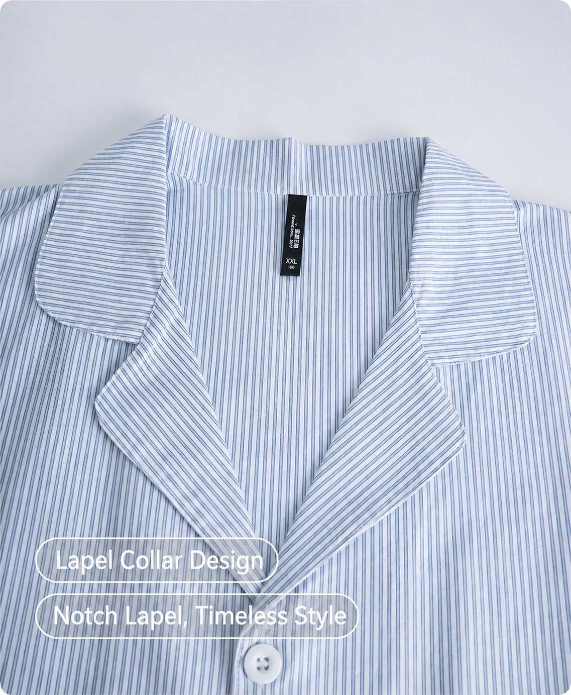 Men's Cotton Blue Stripe Lounge Set