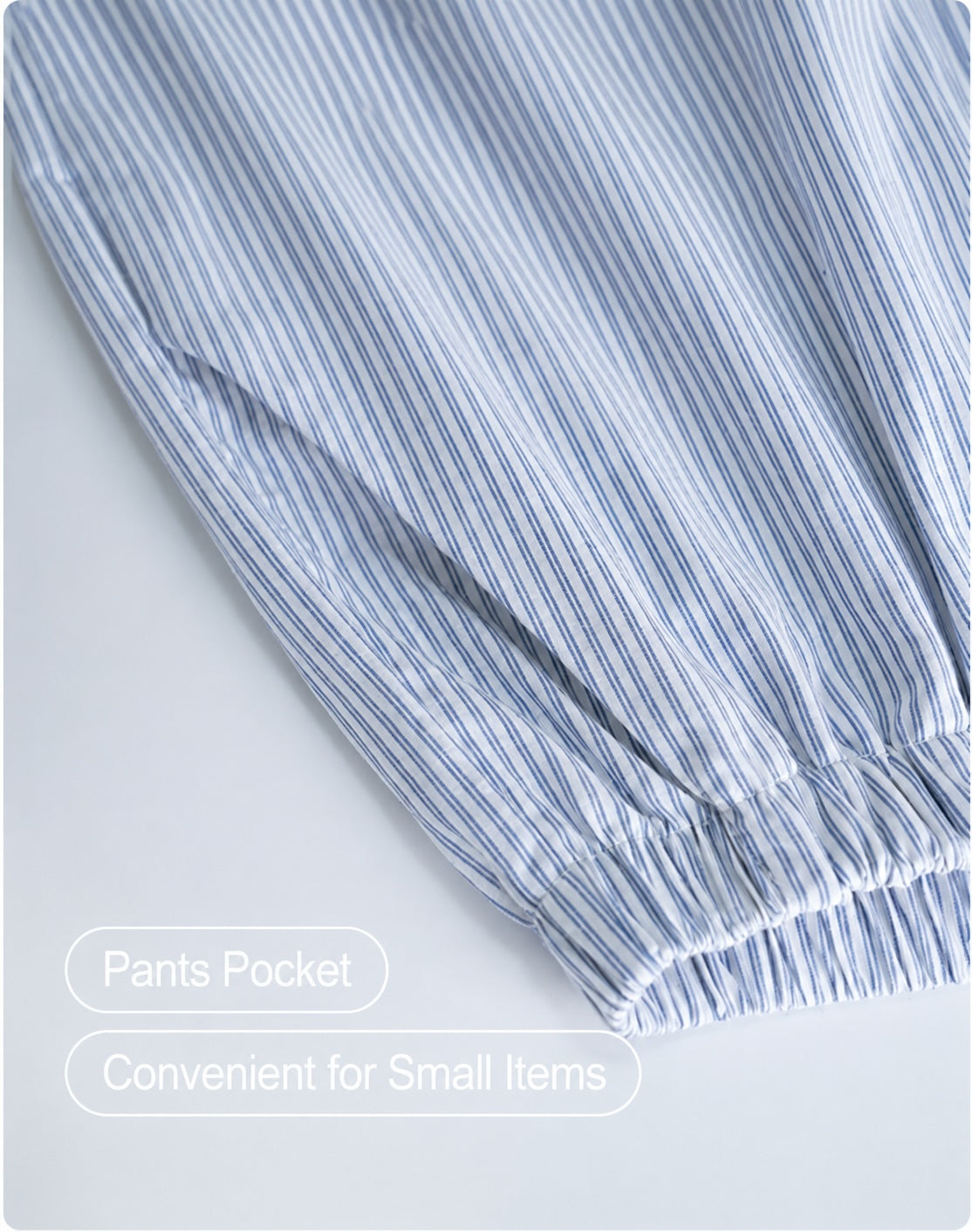 Men's Cotton Blue Stripe Lounge Set