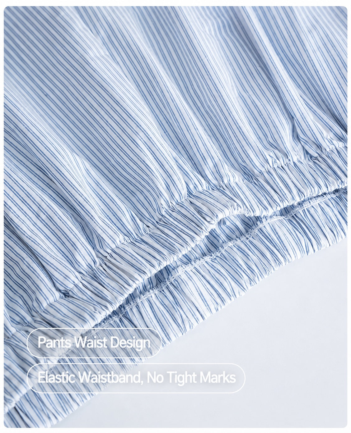 Men's Cotton Blue Stripe Lounge Set