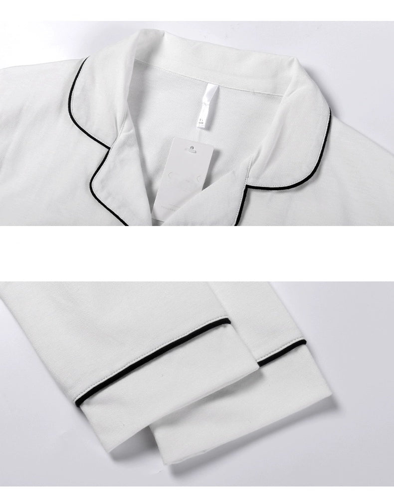Pure White Bliss: 100% Cotton Women's Pyjama Set - Minimalist PJS for Soft Sleepwear, Perfect Valentine's Gift