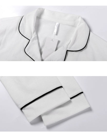 Pure White Bliss: 100% Cotton Women's Pyjama Set - Minimalist PJS for Soft Sleepwear, Perfect Valentine's Gift