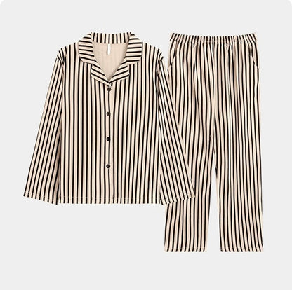Classic Striped Sleepwear, 100% Cotton Women's Pyjama Set, Gift for Her