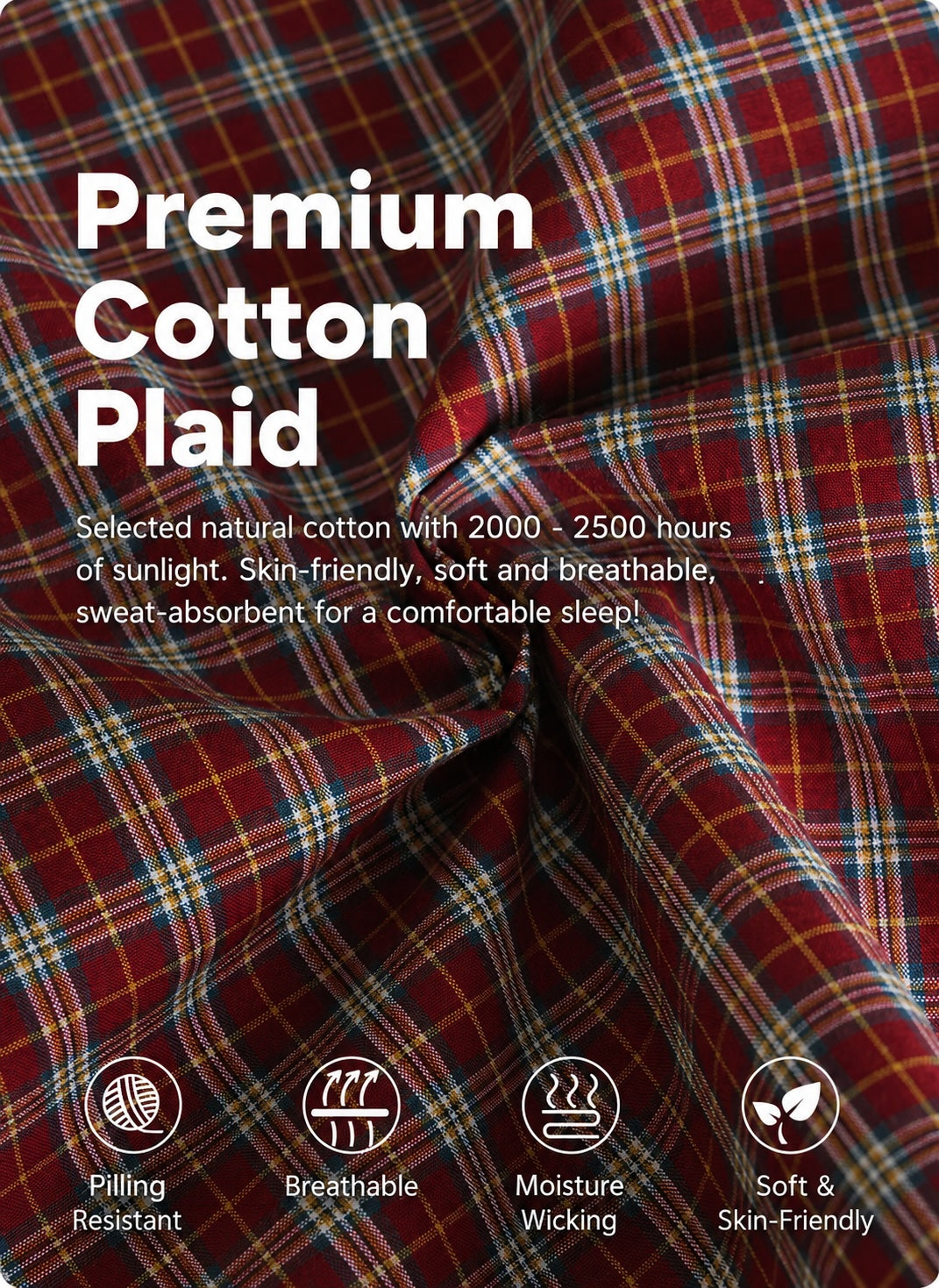 Vintage red plaid cotton lounge pants with relaxed fit - view 11