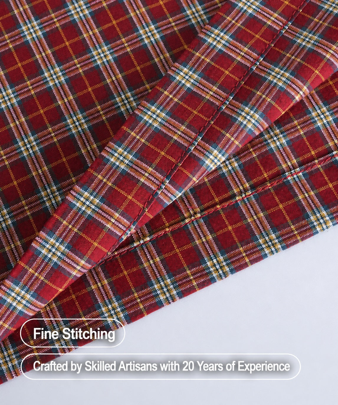Vintage red plaid cotton lounge pants with relaxed fit - view 14