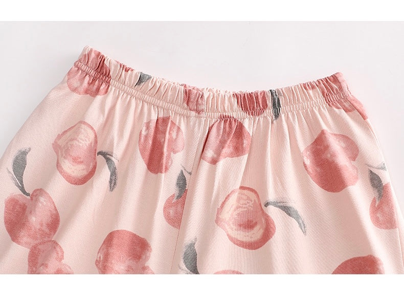 Women's Peach Print Pajamas Set - Perfect for Valentines Day, Best Friend Gift, and Gifts for Her