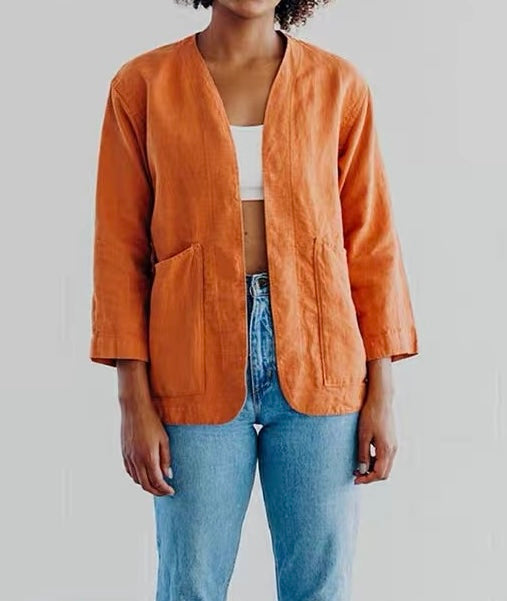 Throw-on linen jacket, Linen cardigan