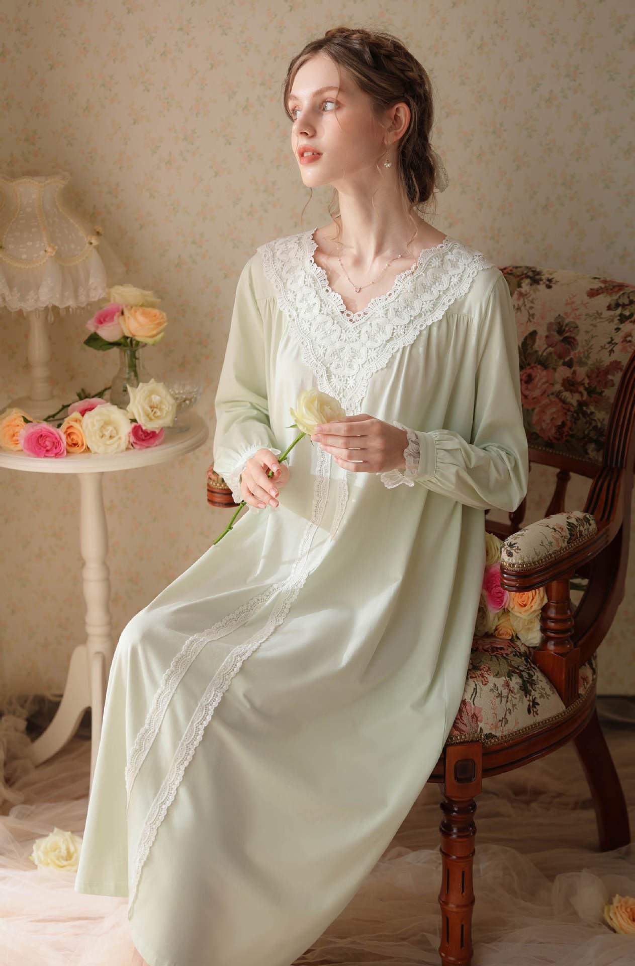 Timeless White Dress – Vintage Victorian Nightgown, Cotton Loungewear, Bridal Nightgown, Cotton Nightie