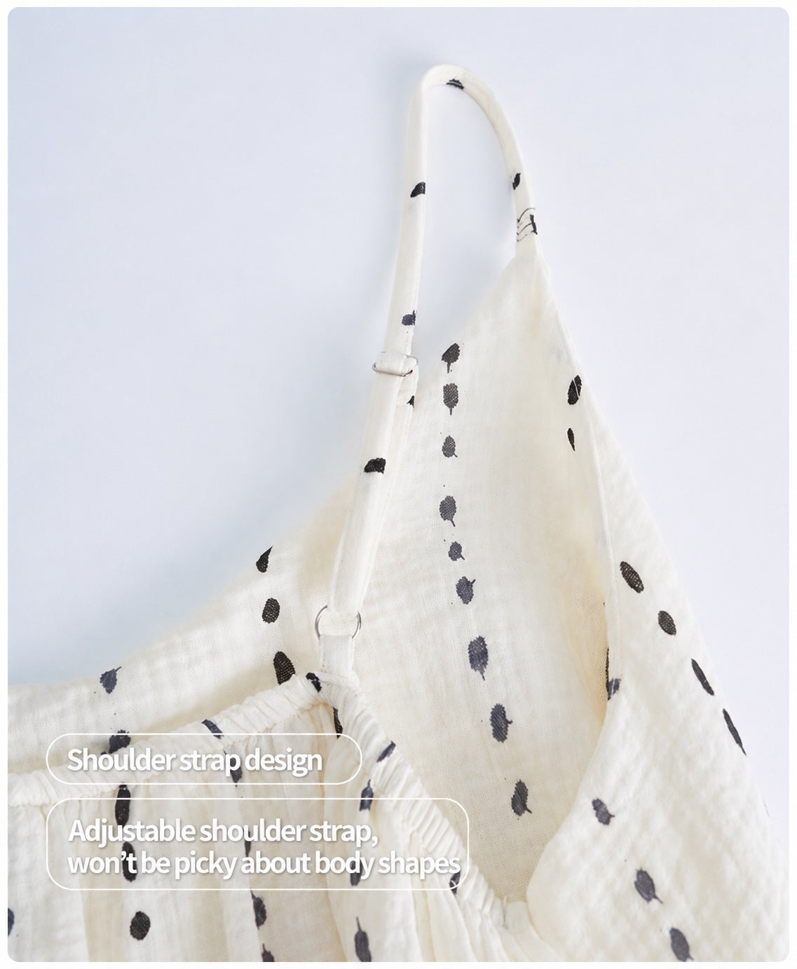 Ivory Dotted Stripe Cotton Gauze Maxi Dress