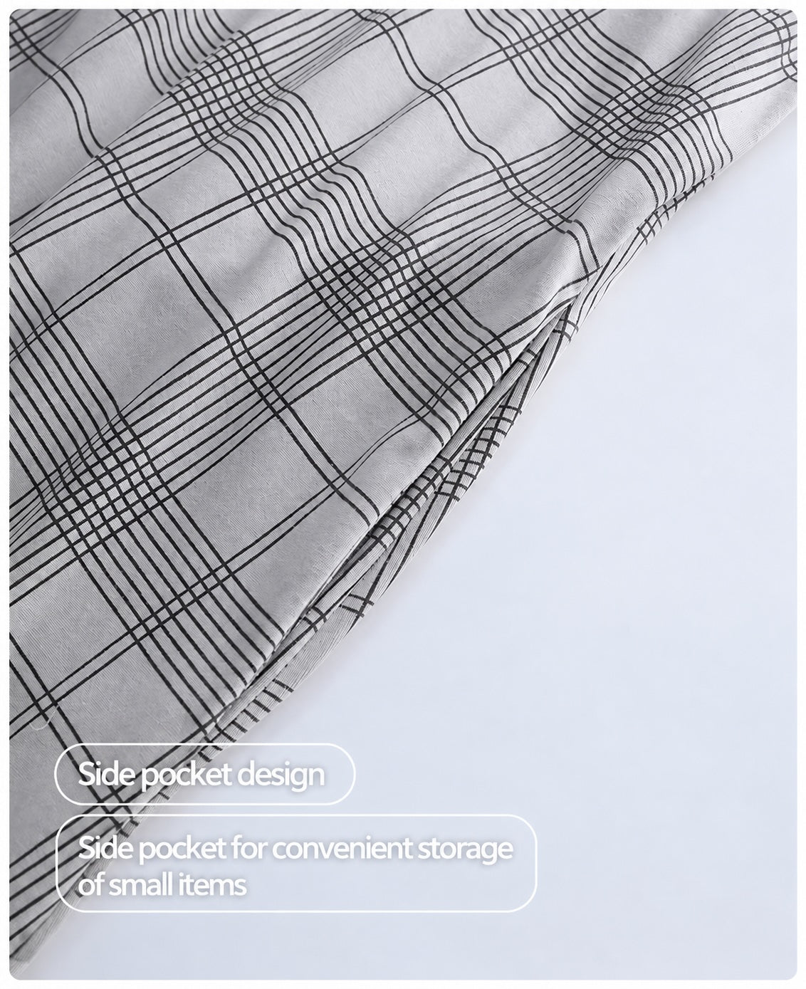 Relaxed Gray Plaid Spaghetti Strap Maxi Dress
