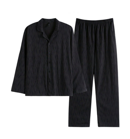 Men Black PJ Set: 100% Cotton Men's Pajamas, Minimalist Men Loungewear, Cozy Sleepwear For Men, Handmade Gift For Him