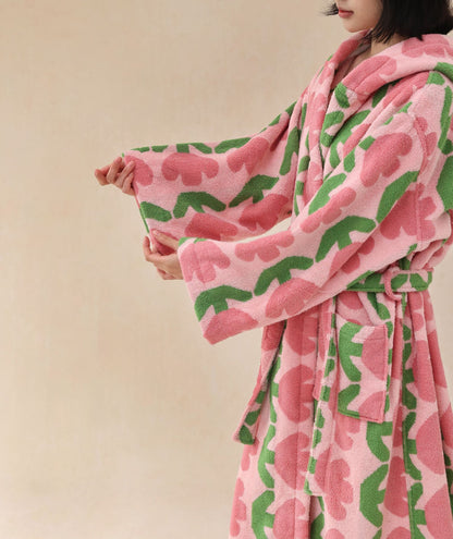 Matching Parent Child Cotton Bathrobe, Soft Hooded Family Robe for Daily Home Wear