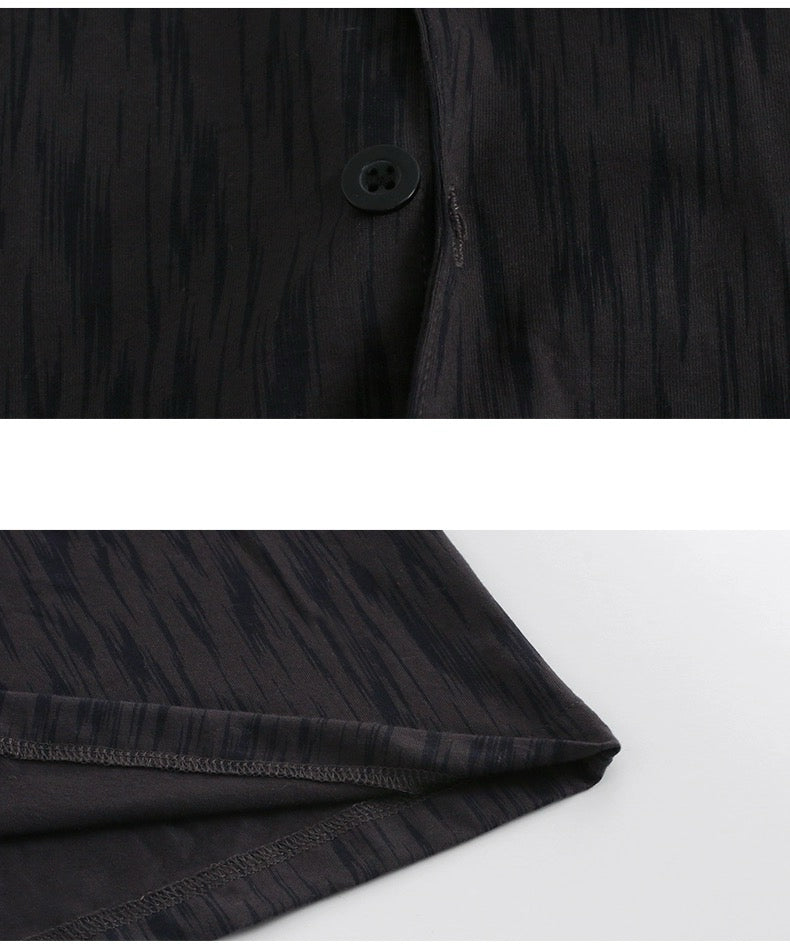 Men Black PJ Set: 100% Cotton Men's Pajamas, Minimalist Men Loungewear, Cozy Sleepwear For Men, Handmade Gift For Him