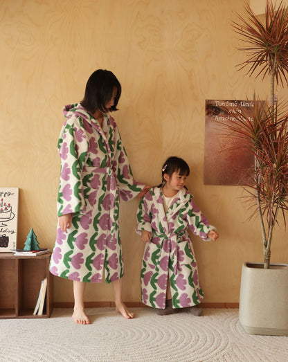 Family Matching Cotton Bathrobe – Parent & Child Cozy Homewear