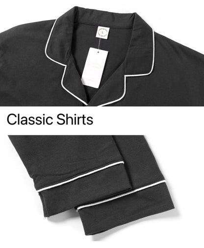 Charcoal Gray Men's PJ Set: 100% Cotton Pyjamas, Minimalist Shirt and Pants for Men, Perfect for Travel, Gift For Him
