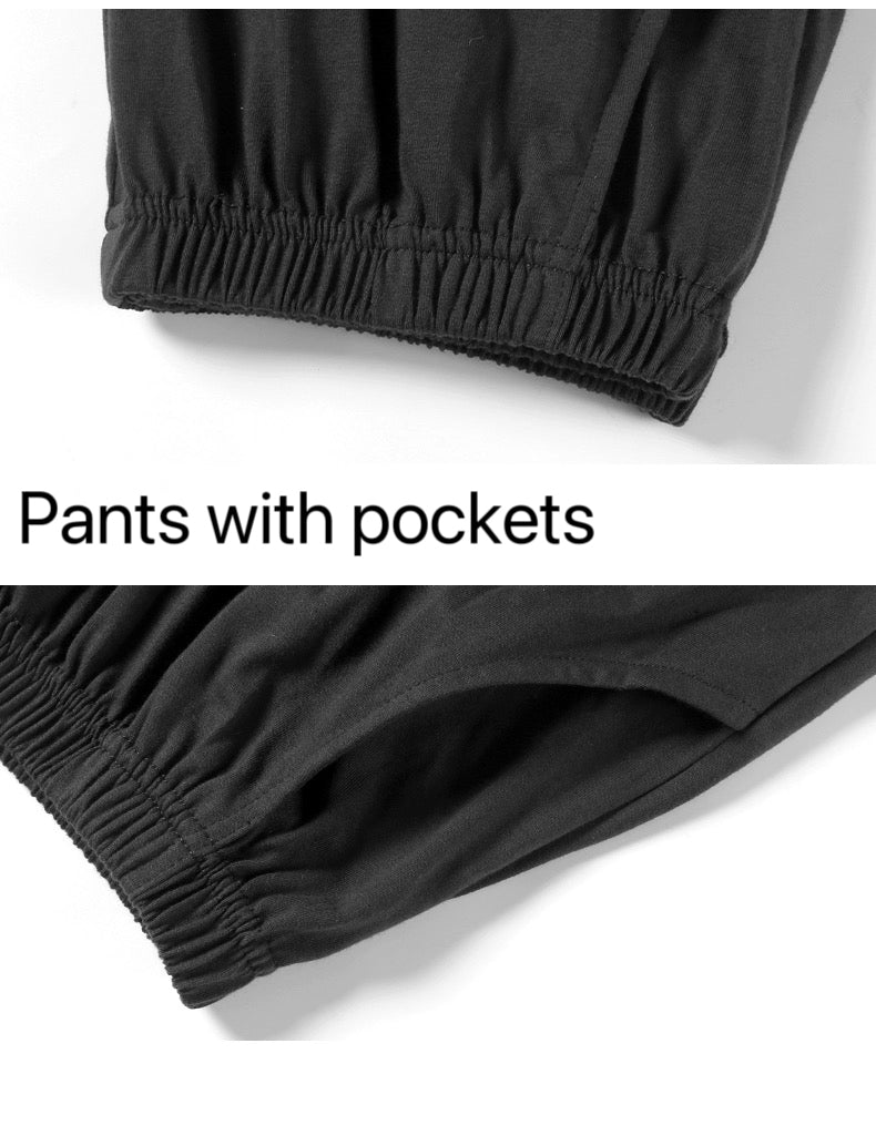 Charcoal Gray Men's PJ Set: 100% Cotton Pyjamas, Minimalist Shirt and Pants for Men, Perfect for Travel, Gift For Him