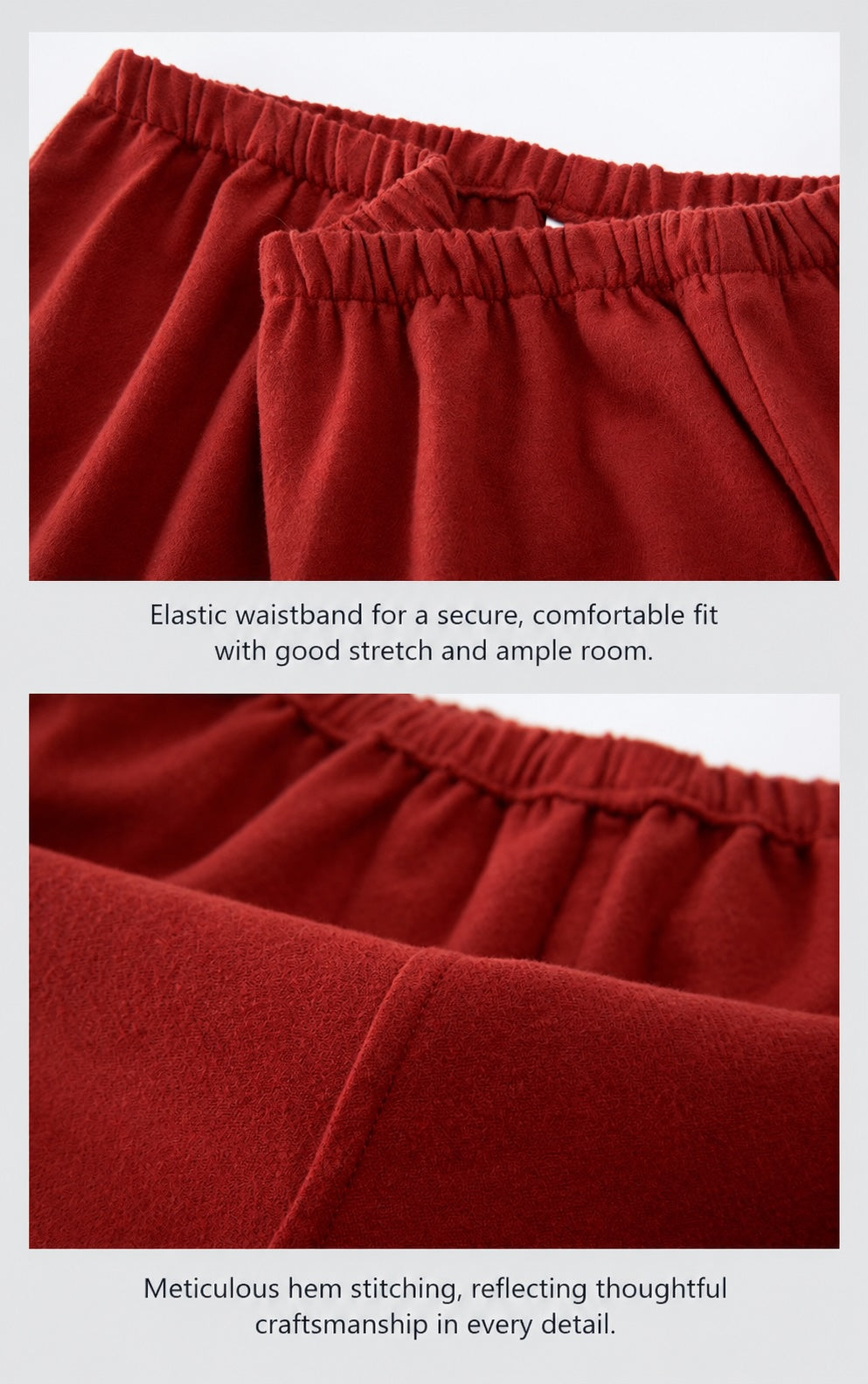Burgundy Red Brushed Cotton Pajama Set for Couples