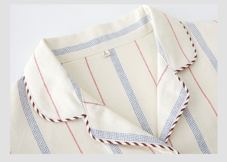 Matching Cotton Flannel Couple Pajamas | Soft Striped His and Hers Sleepwear