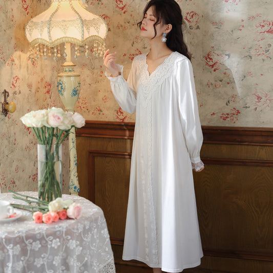 Timeless White Dress – Vintage Victorian Nightgown, Cotton Loungewear, Bridal Nightgown, Cotton Nightie