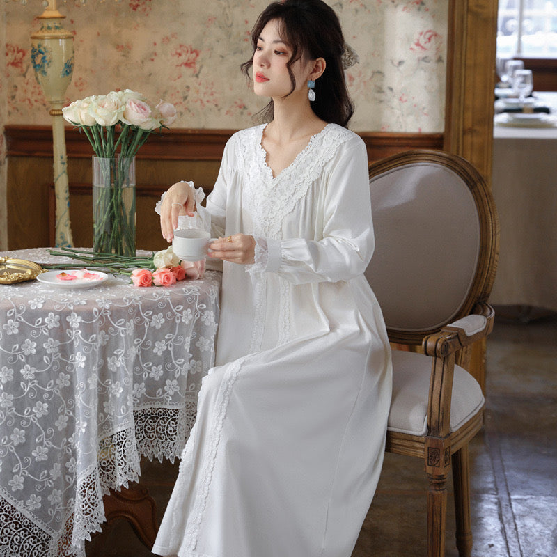 Timeless White Dress – Vintage Victorian Nightgown, Cotton Loungewear, Bridal Nightgown, Cotton Nightie