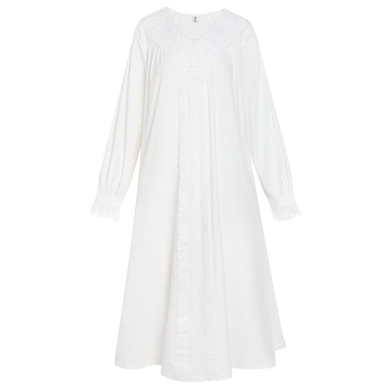 Timeless White Dress – Vintage Victorian Nightgown, Cotton Loungewear, Bridal Nightgown, Cotton Nightie