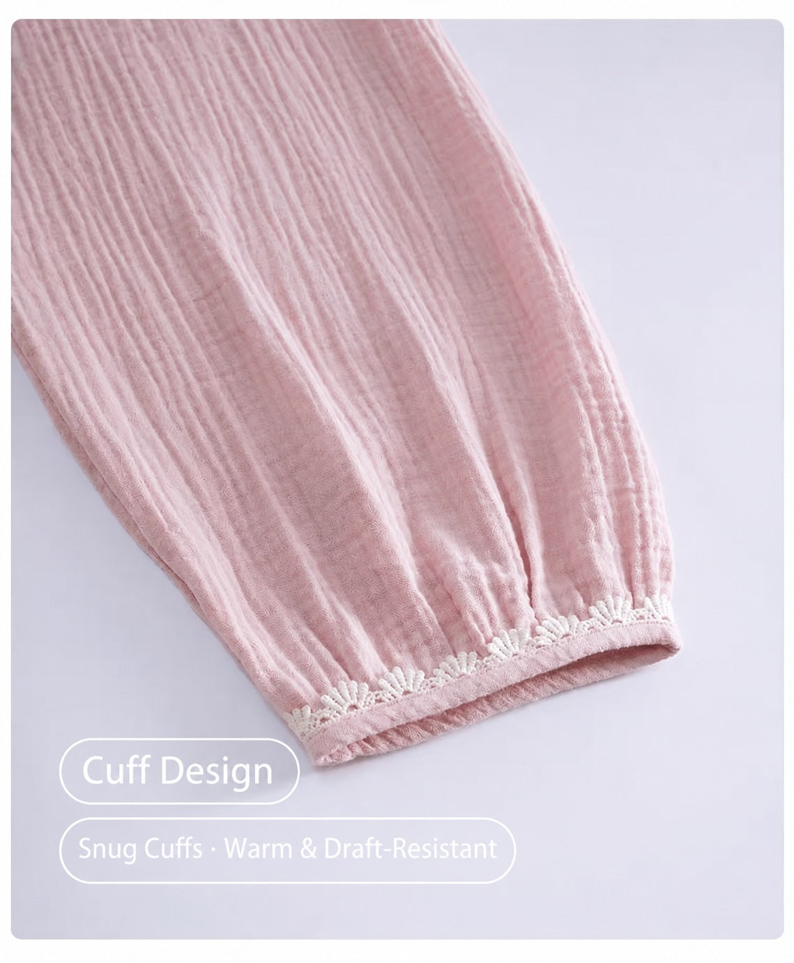 Pink Double Gauze Sleepwear,  Women's Cotton Gauze Pajama Set
