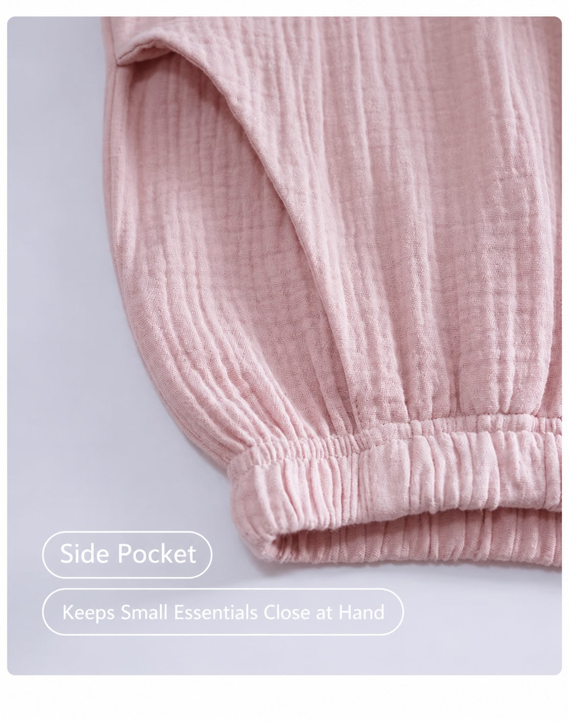 Pink Double Gauze Sleepwear,  Women's Cotton Gauze Pajama Set
