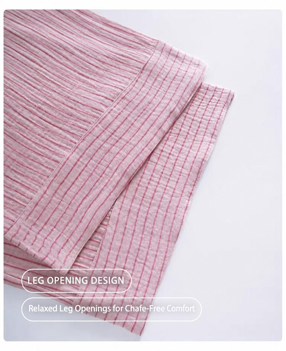 Pink Striped Double Gauze Sleepwear,  Women's Cotton Gauze Pajama Set